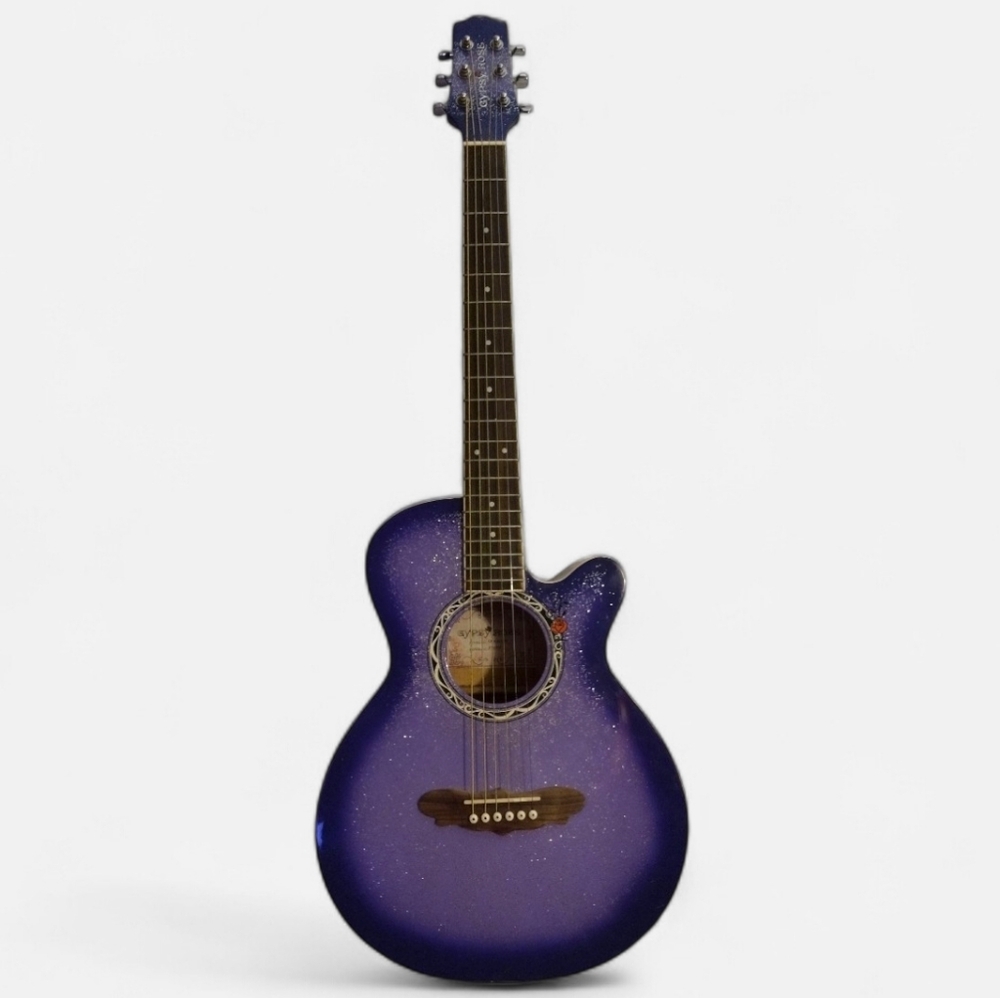 Gypsy Rose Acoustic Guitar With Case Candy Purple 7/8 Size
